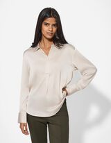 bluzka - satyna - bialy