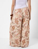 Pantaloni culotte - Motivo paisley - Beige
