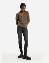 Pulover de tricot - Aspect de lână - Verde inchis