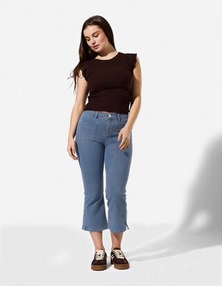 Caprihose - Regular Waist - blau