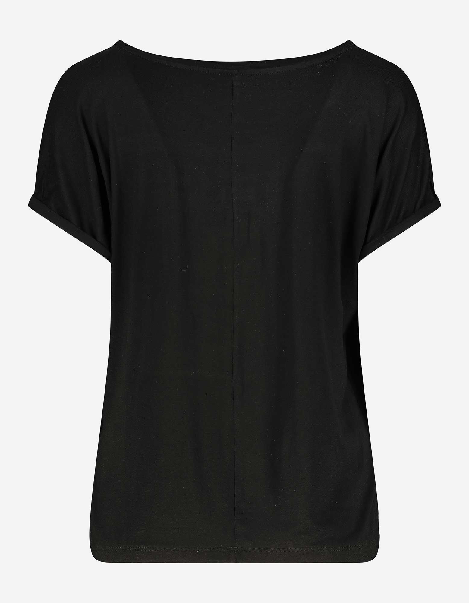 T-shirt - Viscose m&eacute;lang&eacute;e - Noir