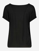 T-shirt - Viscose m&eacute;lang&eacute;e - Noir