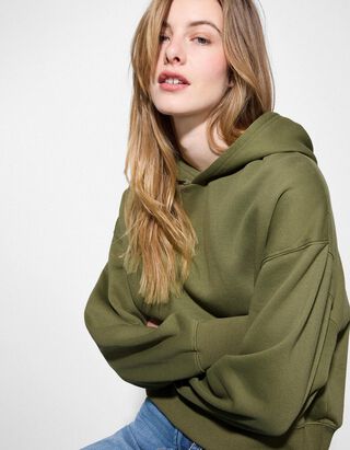 Hoodie - einfarbig - dunkelgr&uuml;n