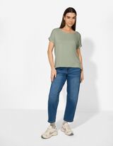 Majica kratek rokav - Viskozna me&scaron;anica - turkizna