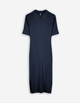 Strickkleid - Rippenstruktur - dunkelblau