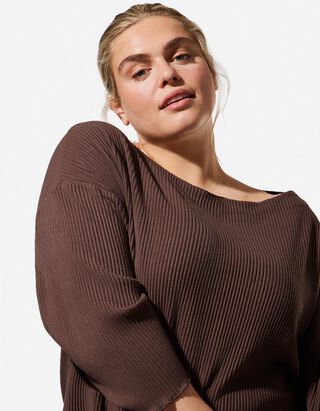 Shirt - Loose fit - bruin