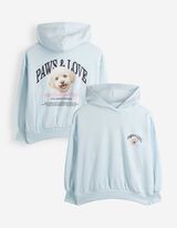 Sweatshirt - Voorkantprint - Lichtblauw