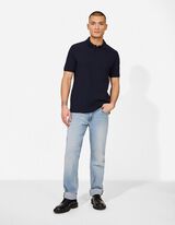 koszulka polo - jednokolorowy - ciemny niebieski