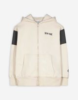 Veste molletonn&eacute;e - Coupe oversize - Blanc cass&eacute;