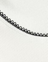 Bluză de corp cu m&acirc;necă lungă - Cositorit - Alb