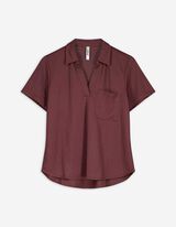 Bluse - einfarbig - dunkelrot