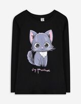 Longsleeve - Vooropdruk - zwart