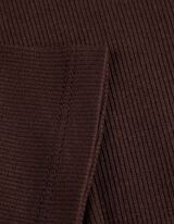 Marškinėliai - Stati apykaklė - tamsiai rudas