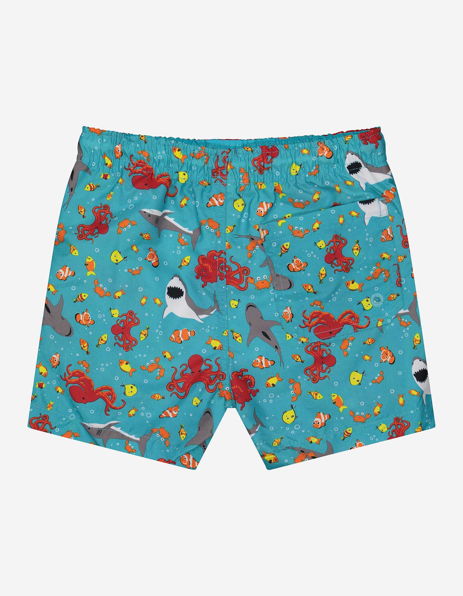 Short de bain - Ceinture &eacute;lastique - turquoise