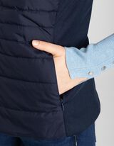 Pre&scaron;it brezrokavnik - Kapuca - temno modra