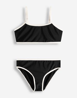 Set aus Bikinitop und Bikinislip - Elastischer Bund - schwarz