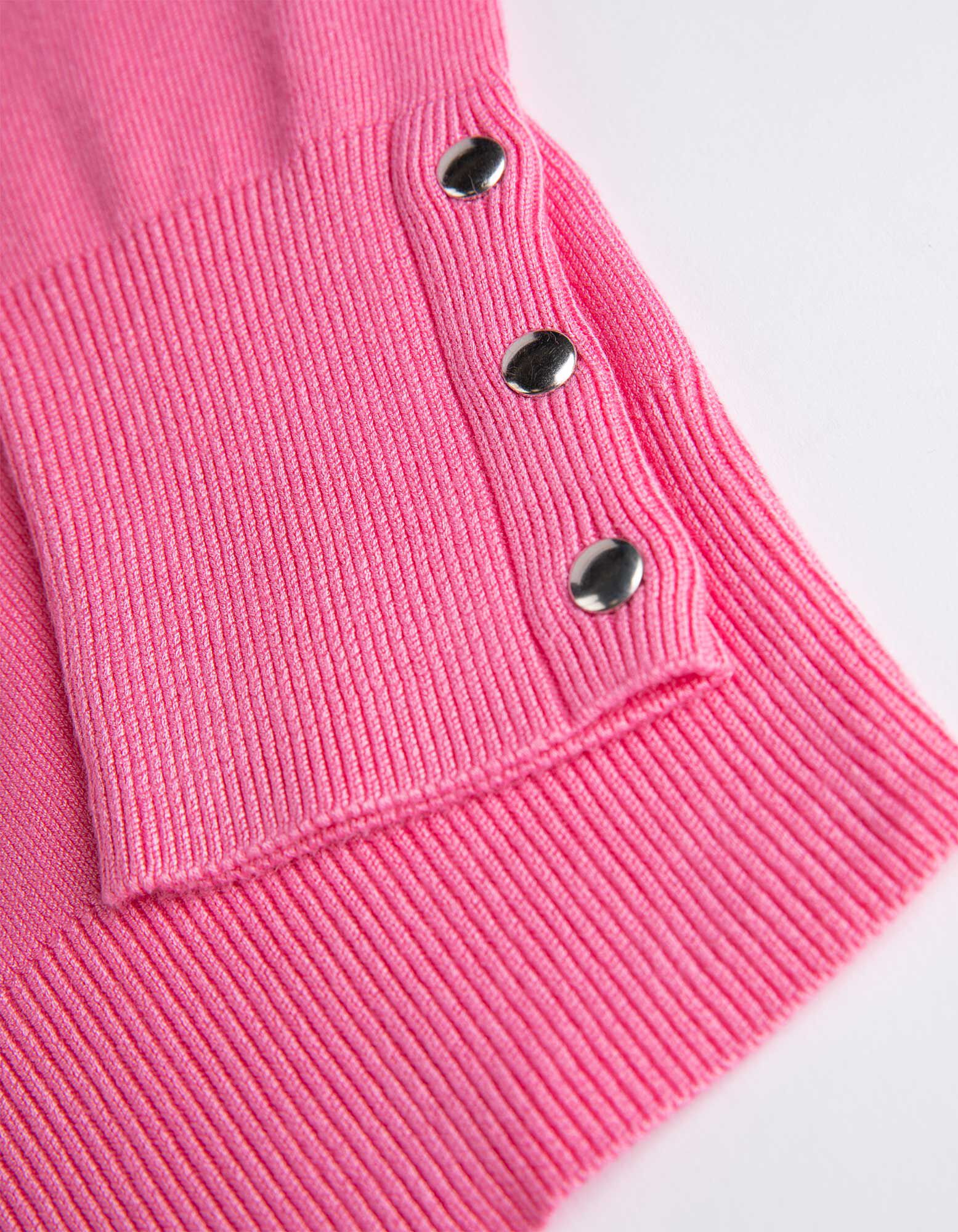 Pullover - Zierknöpfe - pink