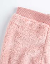 Súprava trička s dlhými rukávmi a nohavíc - Plyš - ruzova