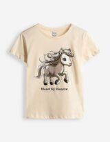 T-shirt - Impression avant - Beige