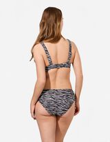 Haut de bikini - motif z&egrave;bre - noir