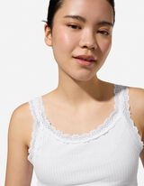 Top - Spitzenbesatz - wei&szlig;