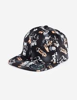 Basecap - Allover-Print - schwarz