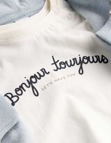 Set aus Top und Hose - Print - hellblau