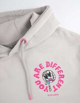 Mikina s kapucňou - Zadn&yacute; v&yacute;tlačok - bezova