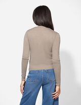 Strickjacke - Aufgesetze Taschen - beige