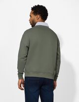 Sweatshirt - Polokragen - dunkelgr&uuml;n