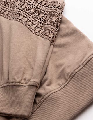 Sweatshirt - Metallic-Details - Braun