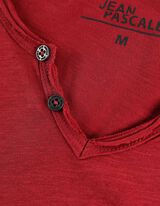 T-shirt - dekolt serafino - ciemny czerwony