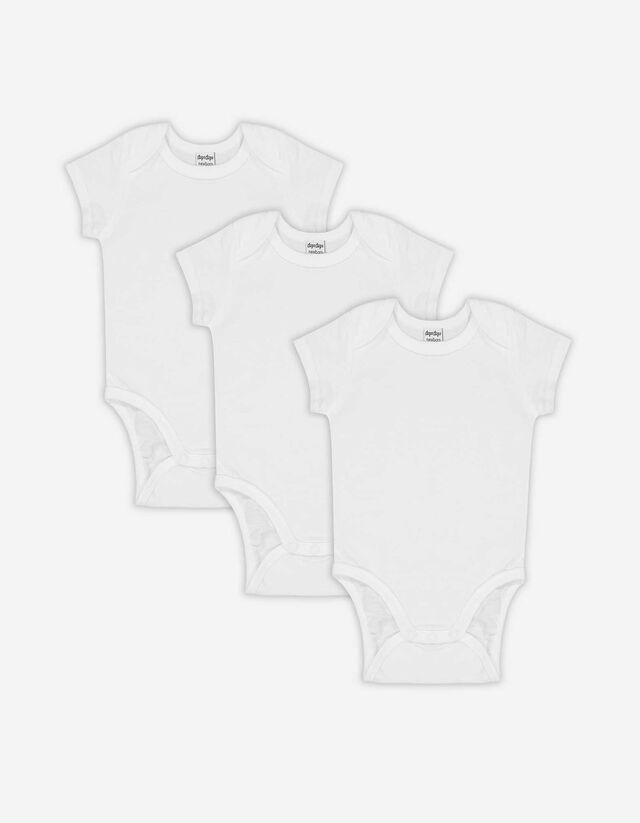 Romper korte mouw - set van 3 - wit