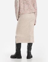 Pletená sukňa - Rebrový úplet - bezova