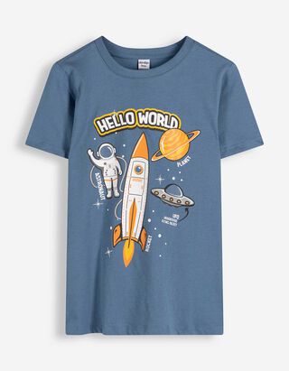 Shirt - Frontprint - blau