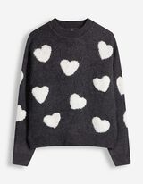 Pullover - Herzen - Dunkelgrau