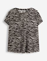 T-shirt - Zebrapatroon - zwart