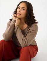 Trui - V-hals - Beige
