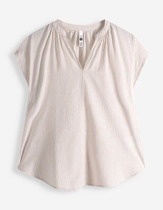 Halenkov&eacute; tričko - Proužky - b&eacute;žov&aacute;