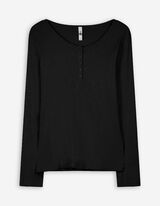 Longsleeve - Knoopsluiting - zwart