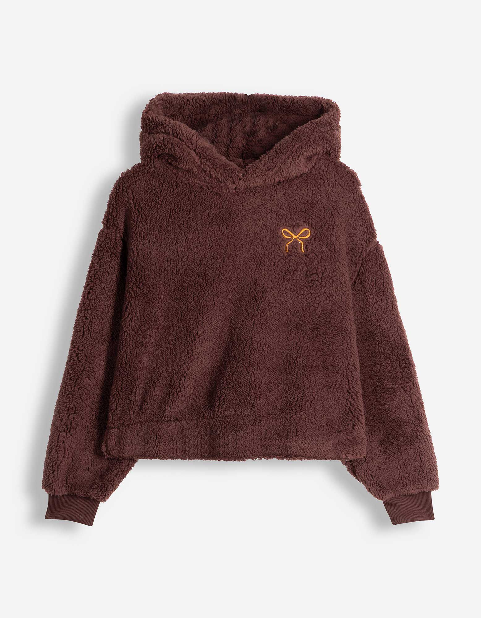 Hoodie - Pl&uuml;sch - Braun