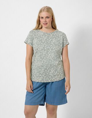 T-Shirt - Allover-Muster - Petrol