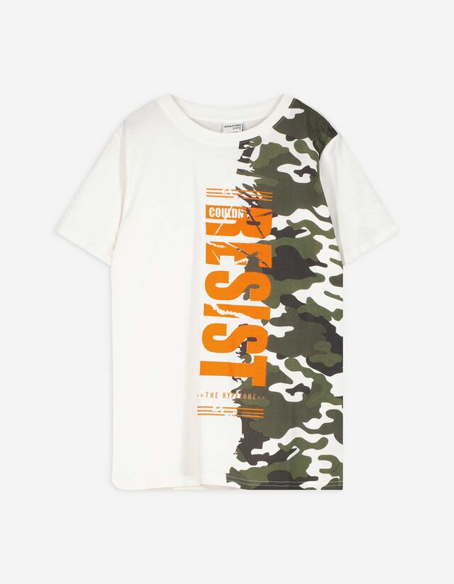 T-shirt - Vooropdruk - wit