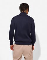 Sweatjacke - Stehkragen - dunkelblau