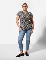 T-Shirt - Allover-Muster - schwarz