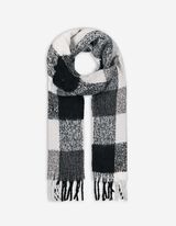 szal - frędzle na krawędziach - czarny