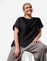 T-shirt - Fente lat&eacute;rale - noir
