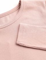 Langarmshirt - Feinripp - Rosa