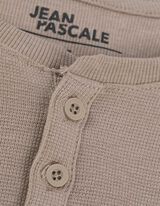 T-Shirt - Knopfleiste - beige