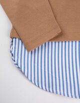 Košeľová blúzka - Dvojvrstvový vzhľad - bezova